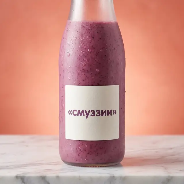 Бутылка с лейблом «смуззИИ»