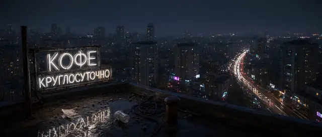 Ночной город в 21:9